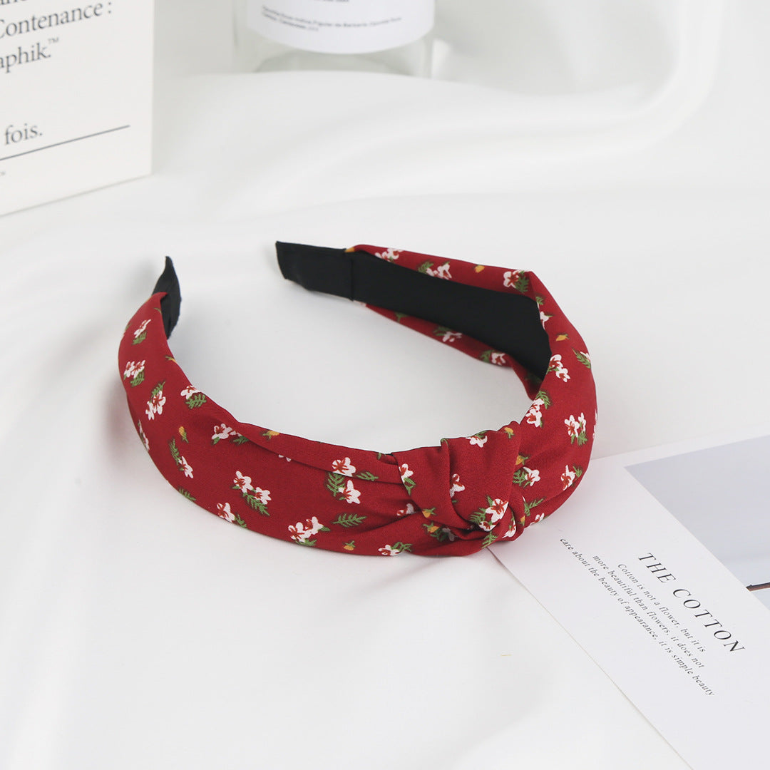 Wholesale Small Flower Fabric Woven Wide Edge Hair Bands